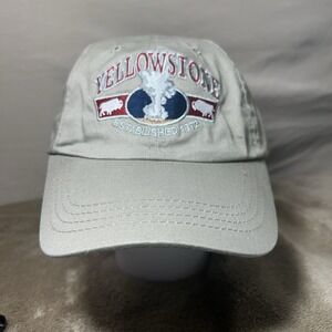 Yellowstone National Park Hat Old Faithful Bison Bear Paw Buckle Adjustable Cap